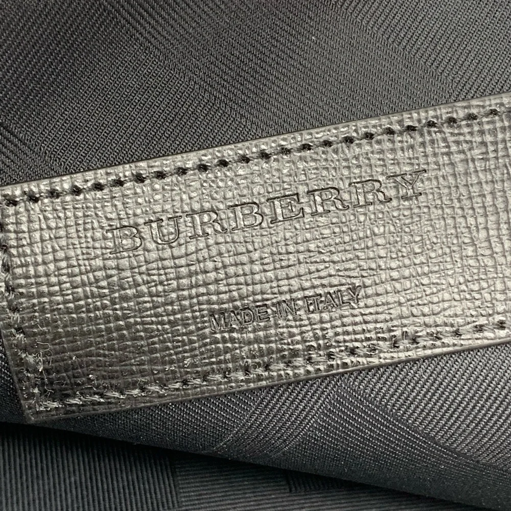 Burberry Embossed Leather Zip Around Leather Envelope Pouch for Men